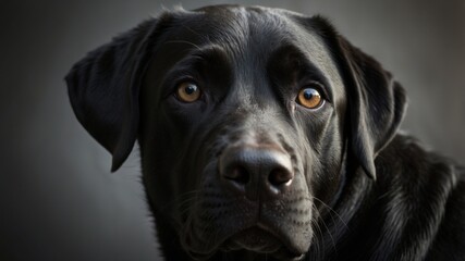 black labrador retriever puppy front face 