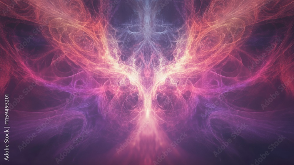 Aufkleber intricate abstract fractal patterns display vibrant colors with ample copy space for text placement 