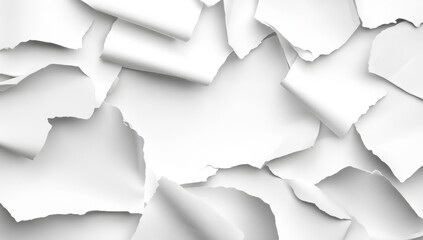 Fototapeta premium Abstract White Crumpled Paper Texture Background with Rips and Folds