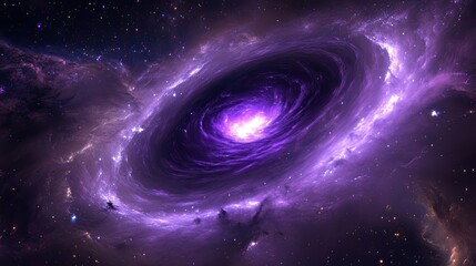 Obraz premium Purple Nebula Swirling Cosmic Vortex Of Stars