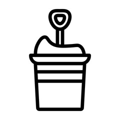 Sandbox Pail Vector Line Icon Design