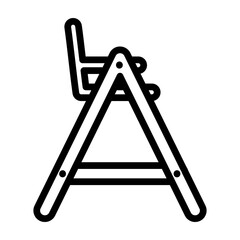 High Chair Vector Line Icon Design
