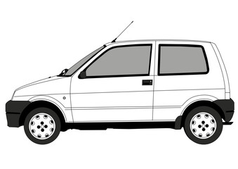 Naklejka premium Mały samochód miejski produkowany w Polsce