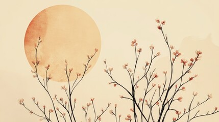 Delicate branches under a soft sun