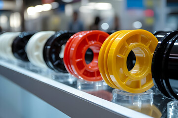 Durable polyurethane caster wheels on display for sale, ideal for heavy-duty applications across multiple industries.