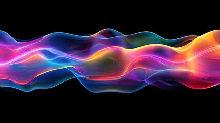 Obraz premium Abstract Colorful Waves Flowing Dark Background