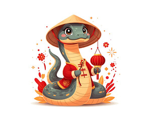 Fototapeta premium Snake illustration design art for Chinese New Year.