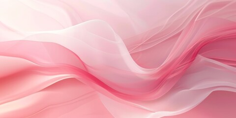 Fototapeta premium Light pink translucent waves flowing gently, creating a soft and elegant abstract background with smooth gradients and airy textures