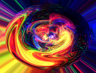 abstract neon bubble on space background