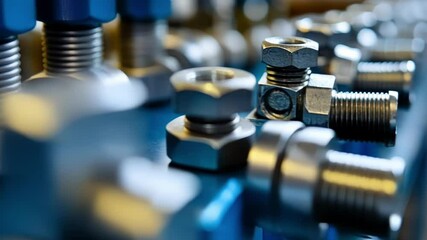A macro shot of bolts and fasteners immaculately installed on equipment conveying the significance of every detail in the overall equipment reliability strategy.