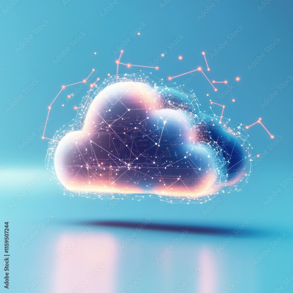 Aufkleber abstract cloud computing network. (1)