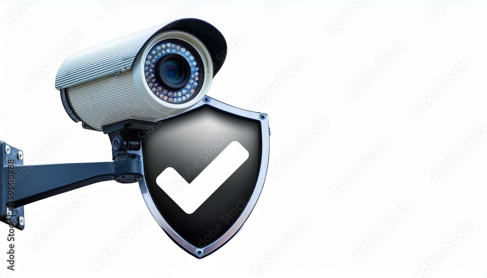 Poster security camera with check mark shield: ensuring safety and security with advanced surveillance tech