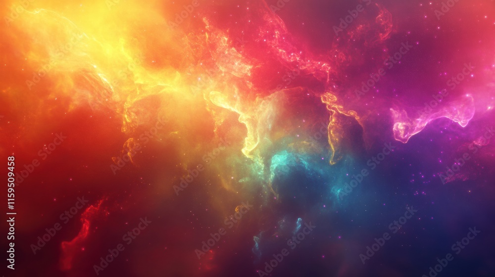 Poster vibrant abstract explosion of colors with potential for text placement in creative projects. generat