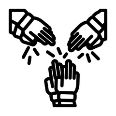 Crowd Applause Vector Line Icon Design