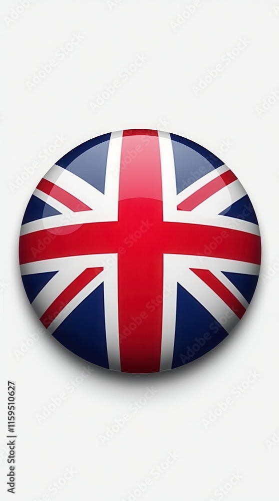 Poster standard color circular icon of the united kingdom flag depicting a vibrant design with distinctive 