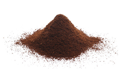 Pile of powder instant coffee isolated on white background, side view	