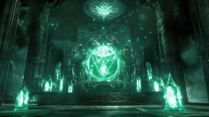 Ethereal Green Crystal Shrine Ancient Temple