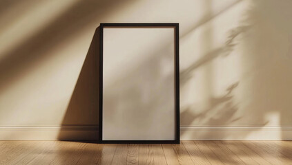 Empty framed canvas for mockups and art illustrations 
