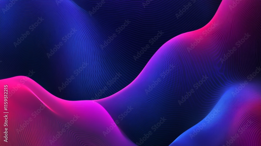 Poster abstract waves of colorful light creating a dreamy background with smooth gradients in vivid shades 