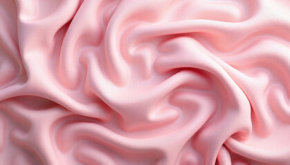 Obraz premium Pink silk fabric with smooth flowing folds