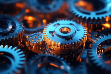 Engaging Gears Representing Teamwork and Collaboration in a Dynamic Business Environment. Generative AI