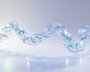 Abstract flowing chain. AI.