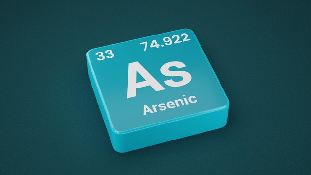 Arsenic element on the Periodic table. 33th Element of the Periodic table elements