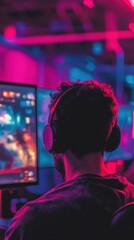 Obraz premium Immersed in the game. AI.