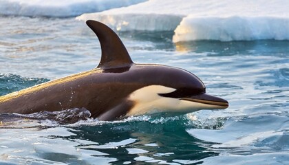 Orcas Hunting Seals in the Icy Waters of the Arctic Ocean