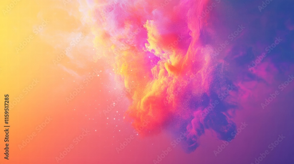 Fototapete vibrant explosion of colors in an abstract design with space for text. generative ai