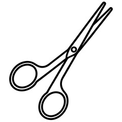 Silhouette of Surgical Scissors on White Background