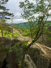 Scenic view of mountains and rocks in nature