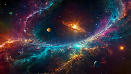 Obraz premium A stunning depiction of the universe, showcasing stars, galaxies