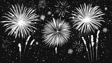 Vibrant fireworks illuminate the night sky during a festive celebration