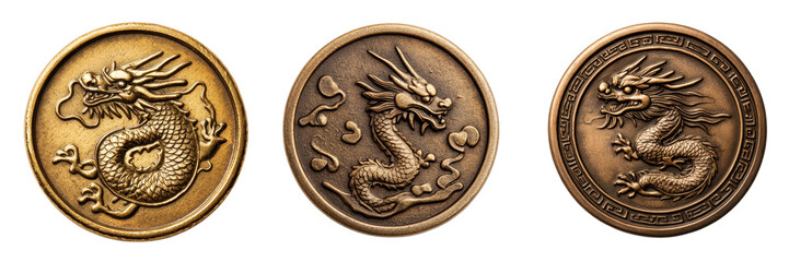 Chinese festival elements celebrating cultural heritage with dragon coins