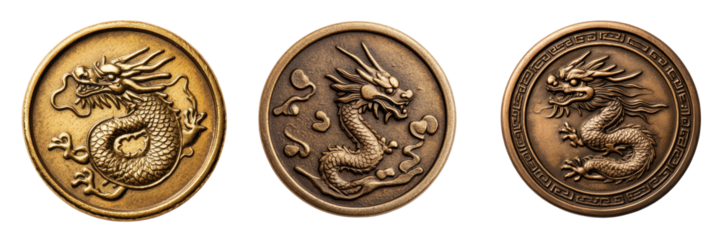 Chinese festival elements celebrating cultural heritage with dragon coins