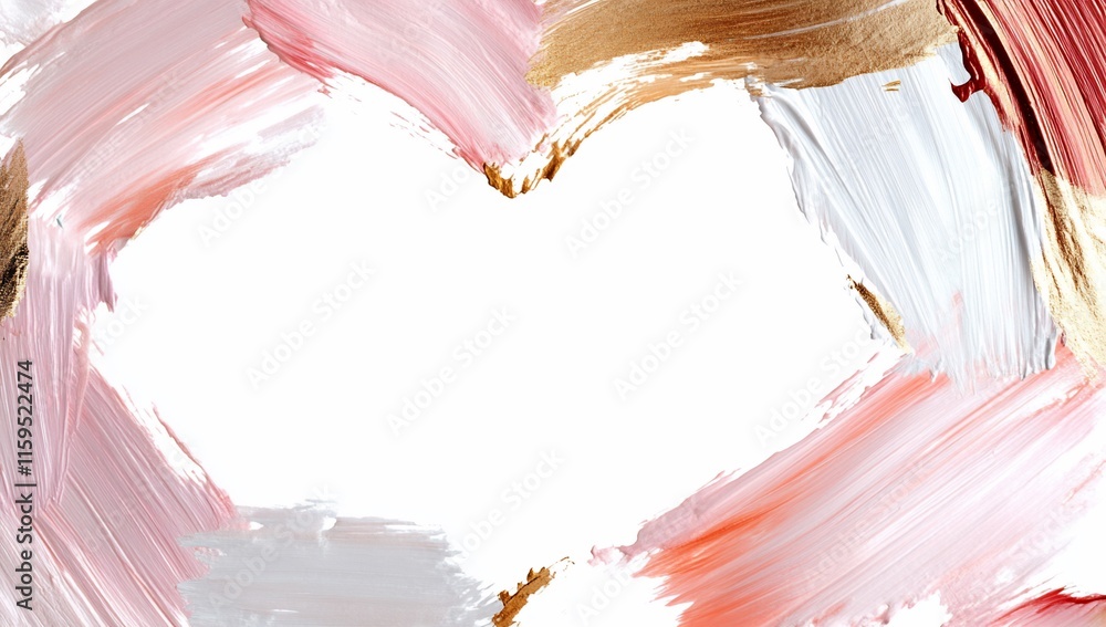 Aufkleber a colorful heart-shaped frame with a blank center for customization.