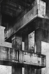 Fototapeta premium Modern architectural structure with low contrast geometric overlay demonstrating elegance