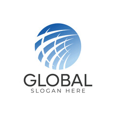 Global earth element geomatric idea logo line internation