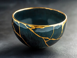 The Art of Kintsugi Golden Cracks and Restored Beauty in Ceramic Bowls
