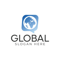 Global earth element geomatric idea logo line internation