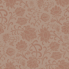 Paisley floral pattern, Pantone colors. Seamless floral pattern-540.