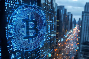 A detailed image of a Bitcoin, showcasing its iconic gold coin design, featuring the Bitcoin symbol