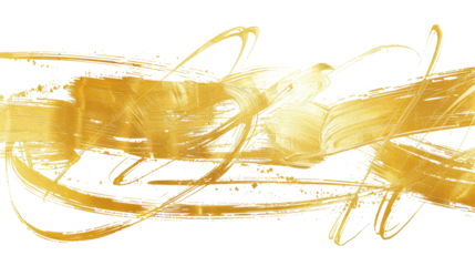 golden scribbling texture isolated on white or transparent png