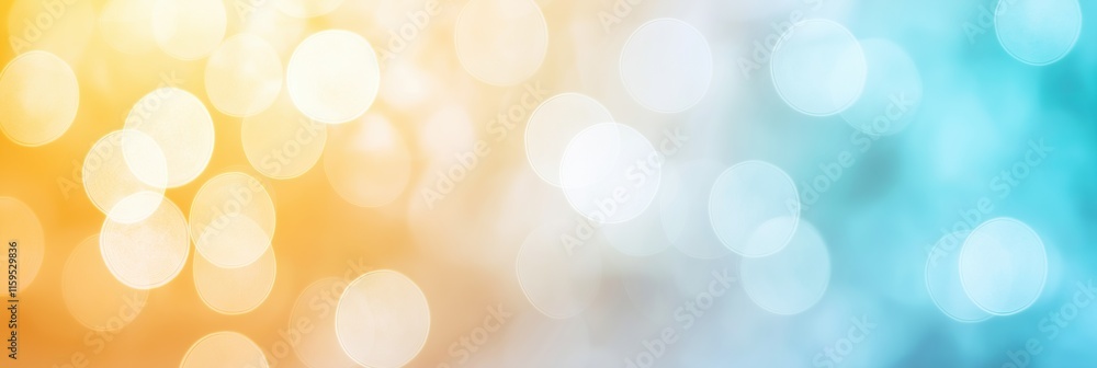 Poster a colorful background with a blue and yellow gradient. the background is filled with small circles t