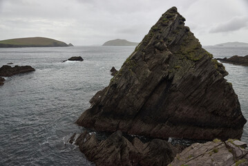Seascape with geometric cliff. Dunquin, Irland. 