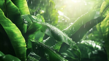 Fern branch unfurling in a lush forest, soft morning light generative ai