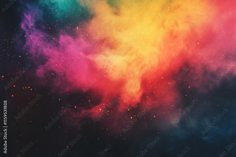 Aufkleber vibrant abstract explosion of colors with space for text and creative mock up designs in modern artw