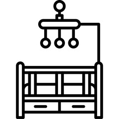 Fototapeta premium Baby crib Icon