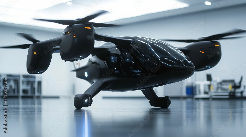 Poster advanced rotorcraft with tilt capabilities in bright lab